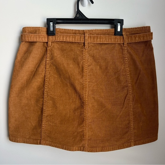 American Eagle Outfitters Corduroy A Line Belted Skirt Womens 12 - Picture 3 of 7